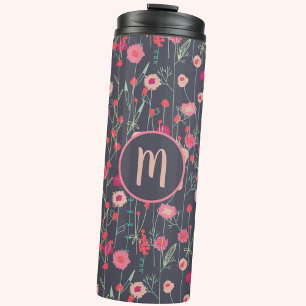 Termo Monograma Floral oscuro