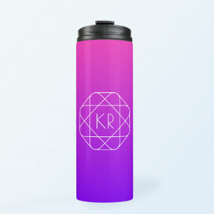Termo Monograma geométrico genial Violeta magenta púrp