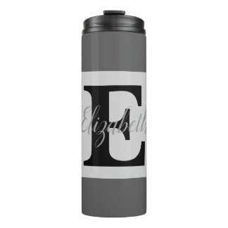 Termo Monograma Girly y Nombre equipaje morado rosa