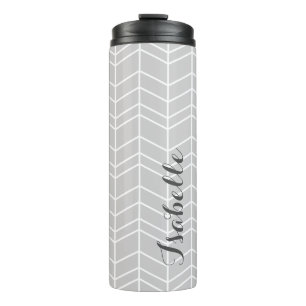 Termo Monograma Gray Herringbone
