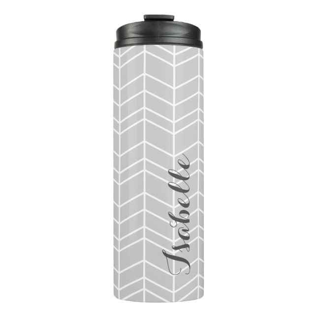Termo Monograma Gray Herringbone (Anverso)
