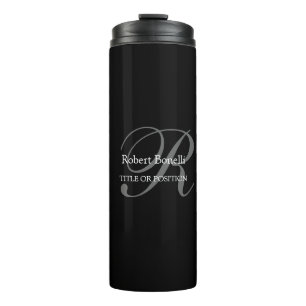 Termo Monograma gris blanco negro