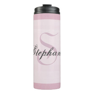 Termo Monograma Gris Pink trendy elegante Girly Moderno