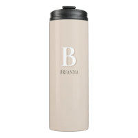 Monograma Inicial Minimalista Moderno Beige