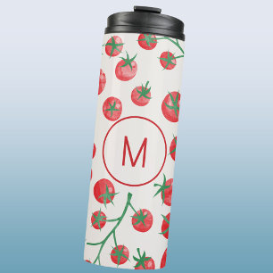 Termo Monograma mediterráneo de acuarela de tomate inici