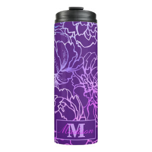 Termo Monograma moderno de ciruela elegante