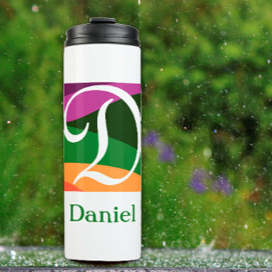 Termo Monograma moderno Letra inicial púrpura