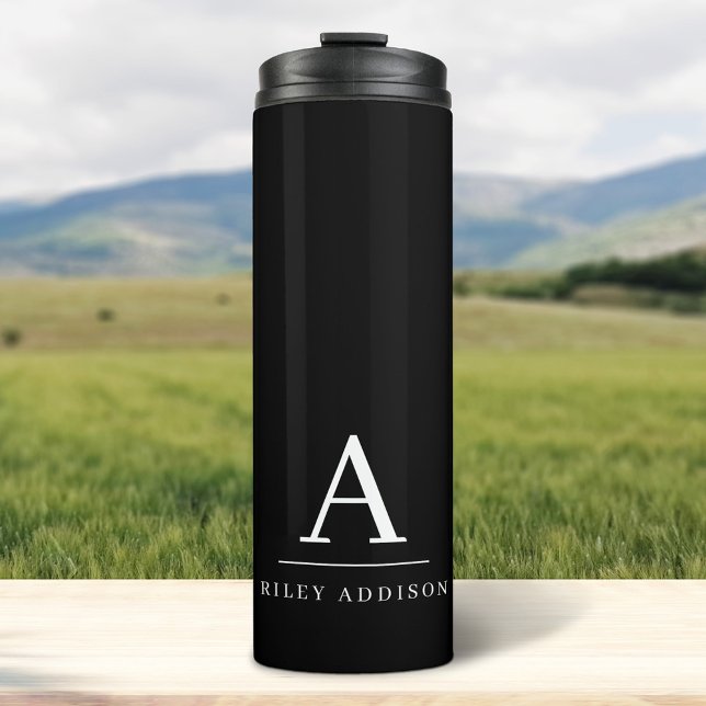 Termo Monograma moderno Minimalista negro y blanco (Subido por el creador)