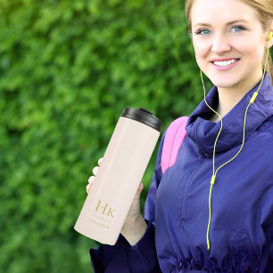 Termo Monograma moderno minimo simple clásico Rubor Gold