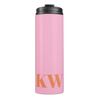 Monograma moderno Naranja rosa personalizado