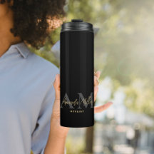 Monograma moderno oro negro personalizado Minimali