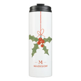 Termo Monograma Navidades Holly Winter Floral