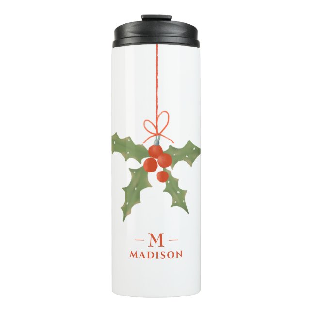 Termo Monograma Navidades Holly Winter Floral (Anverso)