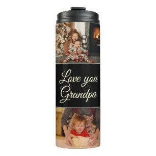 Termo Monograma negro moderno foto amarte abuelo