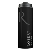 Monograma negro simple Groomsmen personalizado