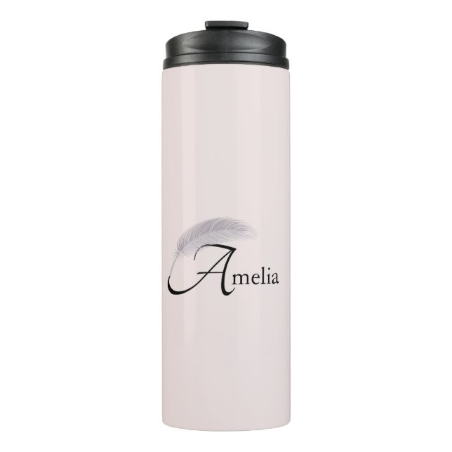 Termo Monograma Nombre personalizado Angel Feather Light (Anverso)