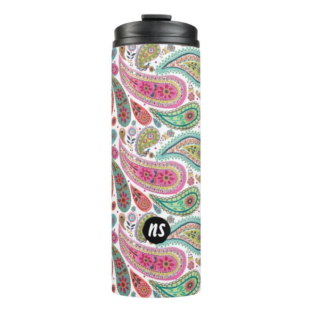 Termo Monograma Paisley Bright | Tumbler térmico (Anverso)