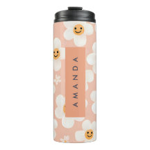 Monograma Patrón floral de sonrisa personalizada D