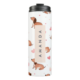 Termo Monograma Perro Cute Dachshund Personalizado