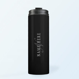 Termo Monograma Personalizable elegante Blanco gris ne