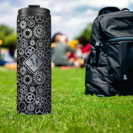 Termo Monograma Personalizado de engranajes de zinc plat