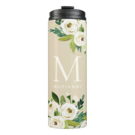 Termo Monograma personalizado de floral pintado