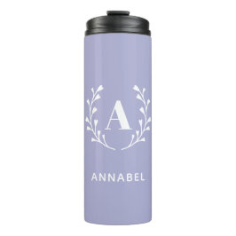 Termo Monograma Personalizado de la guirnalda púrpura Pa