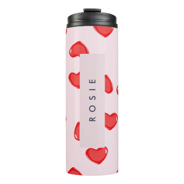 Termo Monograma personalizado Lolipop Valentines (Anverso)