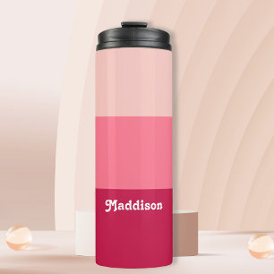 Termo Monograma personalizado, tipografía retro rosa bri