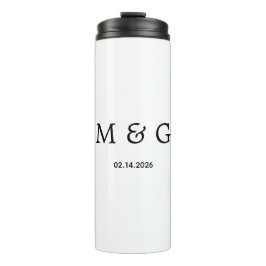 Termo Monograma personalizado y fecha personalizada en b