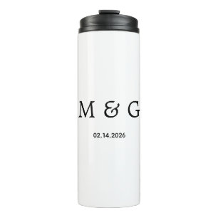 Termo Monograma personalizado y fecha personalizada en b