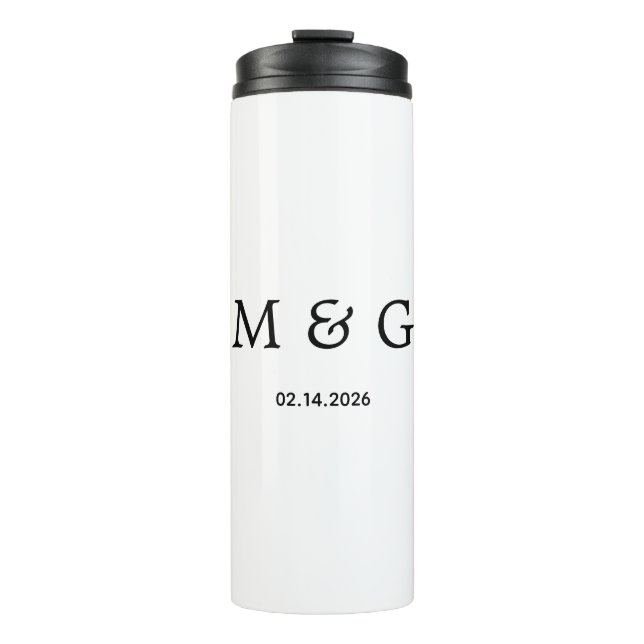 Termo Monograma personalizado y fecha personalizada en b (Anverso)