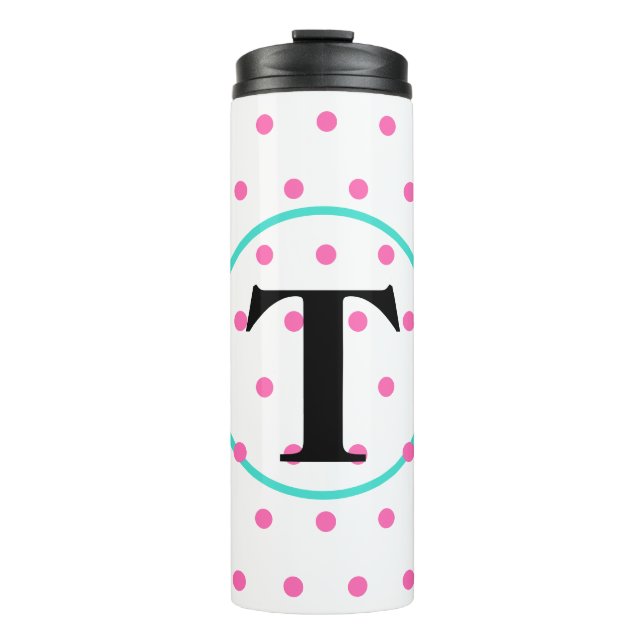 Termo Monograma puntos rosados (Anverso)