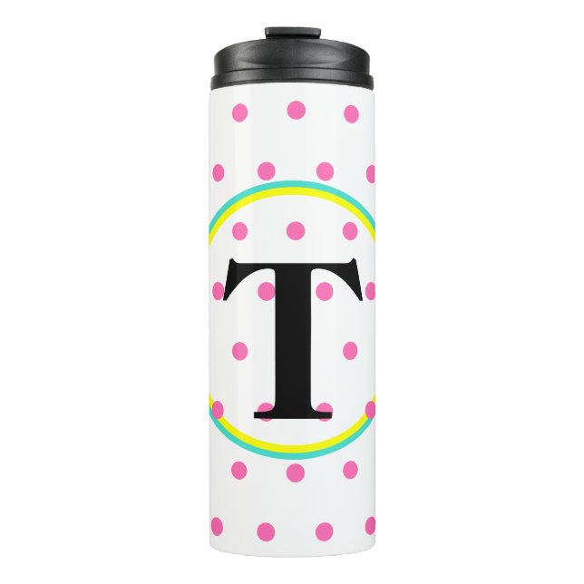 Termo Monograma rosa azul turquesa (Anverso)
