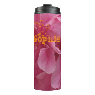 Termo Monograma rosa de Moda moderna con floral botánica