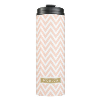 Termo Monograma Rubor Rosa y Gold Chevron