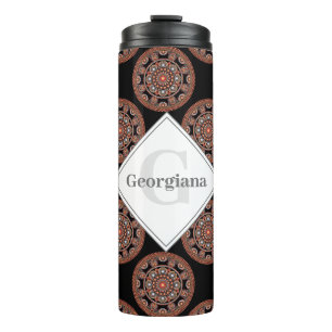 Termo Monograma Safari Sunset Bohemian Polka Dot Mandala