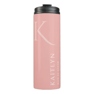 Termo Monograma simple Rosa empleada de honor personaliz
