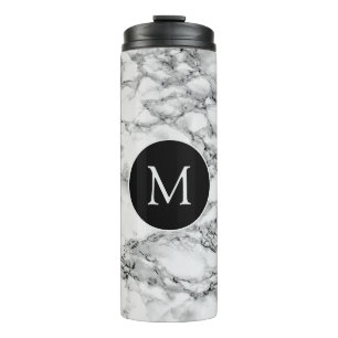 Termo Monograma Termal Tumbler Lápida de Mármol Blanco