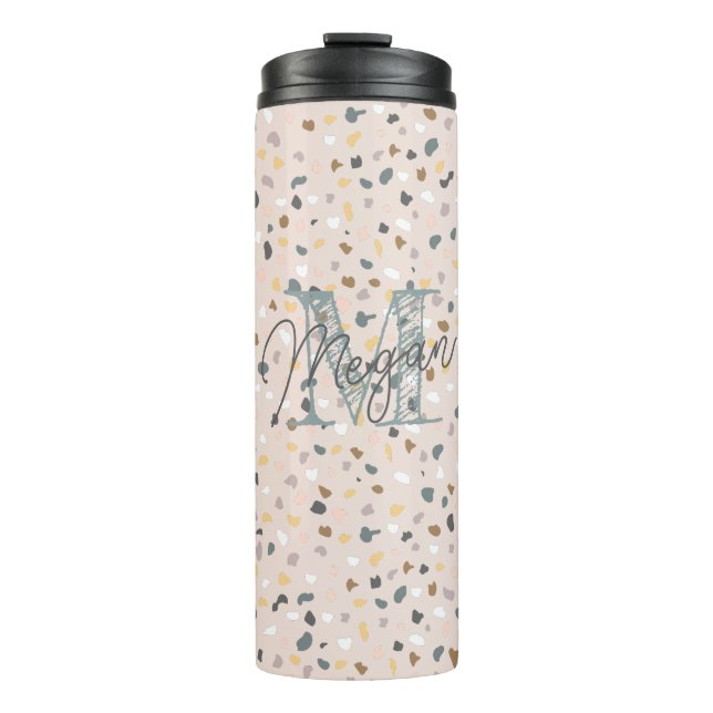 Termo Monograma Terrazzo personalizado (Anverso)