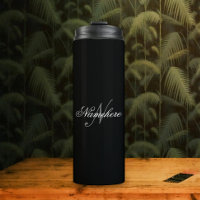 Monograma único personalizado de nombre blanco y n