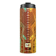 Monograma único retro Steampunk de Guay Verde azul