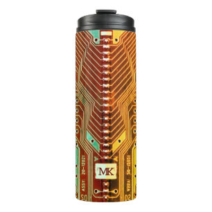 Termo Monograma único retro Steampunk de Guay Verde azul