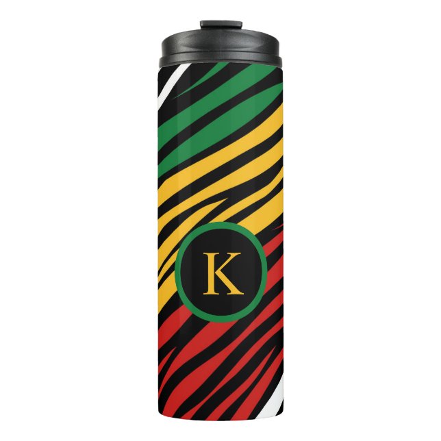 Termo Monograma Verde Rojo Amarillo Negro Mes de Histori (Anverso)