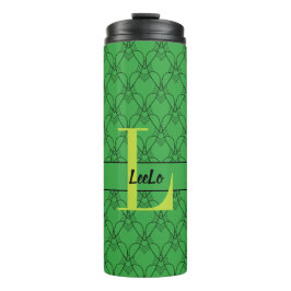 Termo Monograma y nombre del Personalizado del corazón v