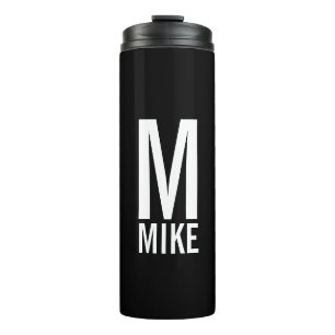 Termo Monograma y nombre negrita personalizado moderno