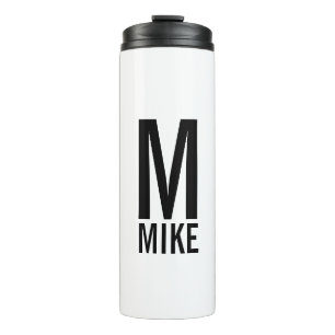 Termo Monograma y nombre negrita personalizado moderno