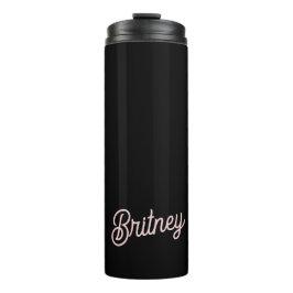 Termo Monograma y nombre rosado polvoriento de Rubor mod