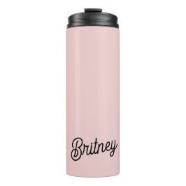 Termo Monograma y nombre rosado polvoriento de Rubor mod