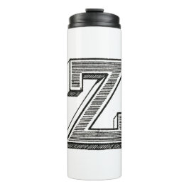 Termo Monograma Z, letra Z, alfabeto z, negro y blanco
